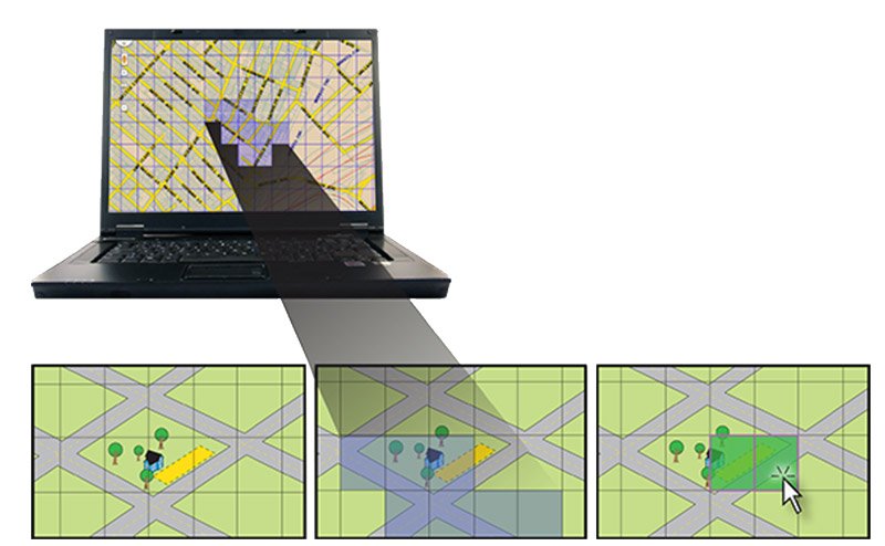 An illustration showing the excavation software or the database mapping software.